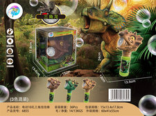 欣乐儿电动10孔三角龙泡泡棒(配1瓶100ML泡水，4*AA不包电，3色混)泡泡玩具