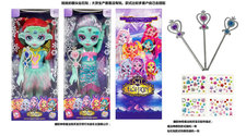 MagicMixies系列14寸实身带灯光音乐主题曲神奇魔法青精灵带魔术棒带大钻石贴
