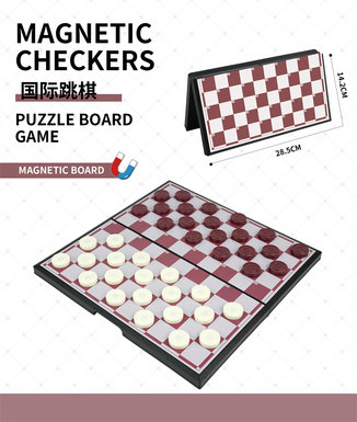 PuzzleEarlyEducationPlayHouseBoardGameMagneticPortableInternationalCheckers