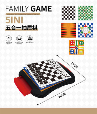 Puzzleearlyeducationplayhouseboardgamesmalldrawer5-in-1(non-magneticinEnglish)
