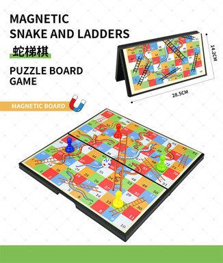 PuzzleEarlyEducationPlayHouseBoardGameMagneticBoxSnakeLadderChess(English)