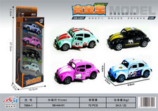 4只庄1:43双开门合金回力甲壳虫车合金玩具回力玩具