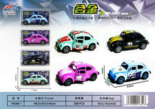1:43双开门合金回力甲壳虫车合金玩具回力玩具