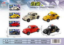 1:43双开门合金回力甲壳虫车合金玩具回力玩具