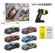 1：24合金铁皮4通遥控赛车频率2.4G遥控车玩具合金玩具