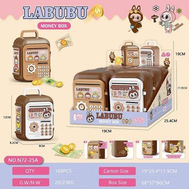 Labubu piggy bank display box