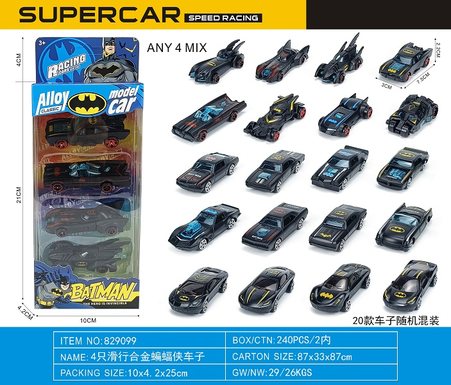 4 sliding alloy Batman cars