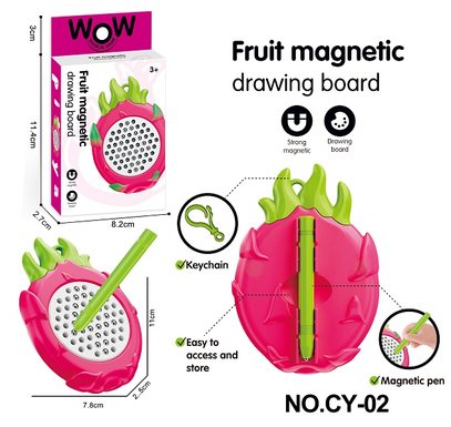 Puzzle magnetic drawing board (dragon fruit) backpack backpack pendant with buckle whistle children's toy