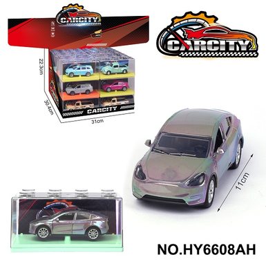 1: 36 Colorful Warrior Alloy Car Tram Tesla Fantasy Bay Blue/Red/Purple Grey Tri color Hybrid
