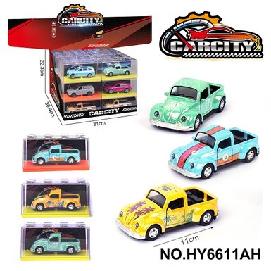 1: 36 Colorful Reunion Alloy Car Vintage Car Fantasy Bay Blue/Yellow/Pink Green Tri color Hybrid