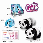 电动毛绒走路熊猫+展盒笼子+饰品（有爬行跟声音）不包2粒5号电池