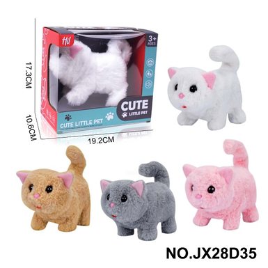 New plush toy electric plush cat 4-color mixed packaging (with crawling and sound) does not include 2 No. 5 batteries