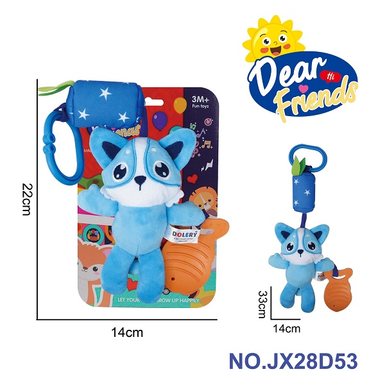 Baby Puzzle Plush Soothing Toy Cat Hanging Bed Wind Chime