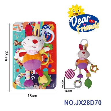 Baby Puzzle Plush Soothing Toy Rabbit Bed Hanging Toy Bed Wind Chime