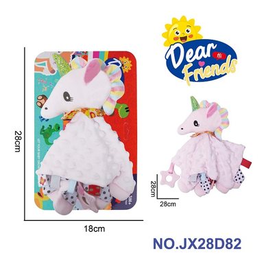 Baby puzzle plush unicorn drool towel pacifier