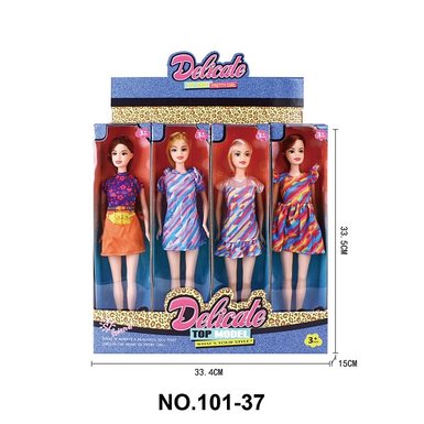 Fashionable Playhouse Girl Toy -11 inch Barbie Doll, Four Mixed Styles, 12 Display Boxes