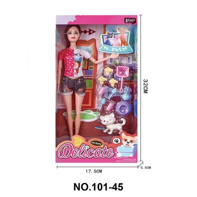 Fashionable Playhouse Girl Toy -11 inch Barbie Pet Theme