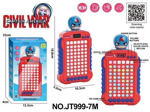 Captain America Consumer Fun Game Console (rechargeable version) (equipped with 1450/500 lithium battery+USB charging cable)