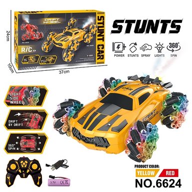 2.4G stunt deformation four-wheel remote control vehicle with spray, light and music