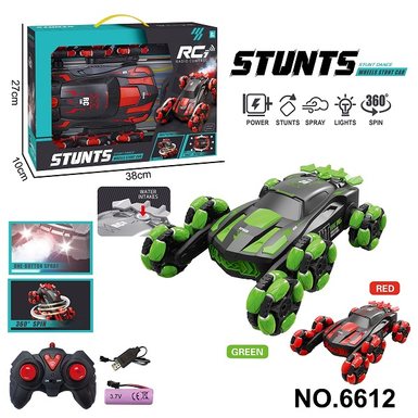 2.4G six wheel stunt remote control vehicle with light spray