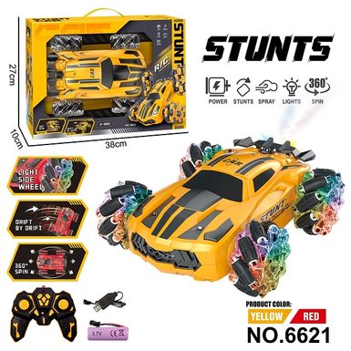 2.4G stunt deformation four-wheel remote control vehicle with spray, light and music