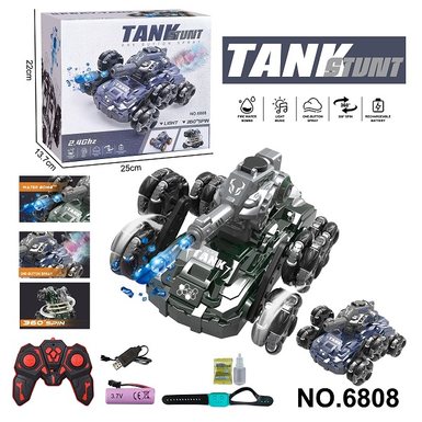 2.4G six wheel stunt tank water bomb remote control vehicle with spray and water bomb (metal sense model)