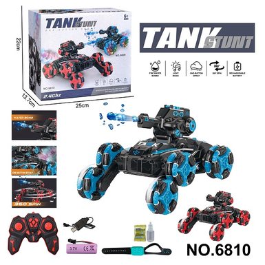 2.4G six wheel stunt tank water bomb remote control vehicle with spray and water bomb