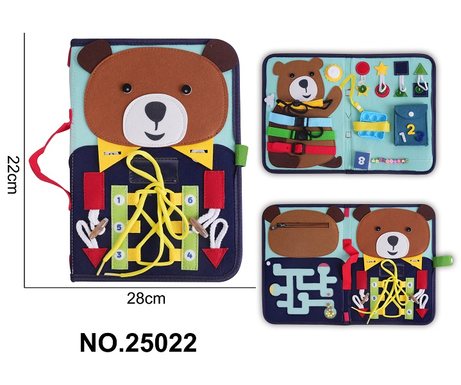 Montessori Children's Early Education Puzzle - Felt Single Page Maze Bear Busy Edition