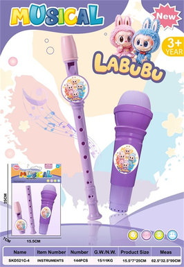 Labubu flute+microphone instrument combination