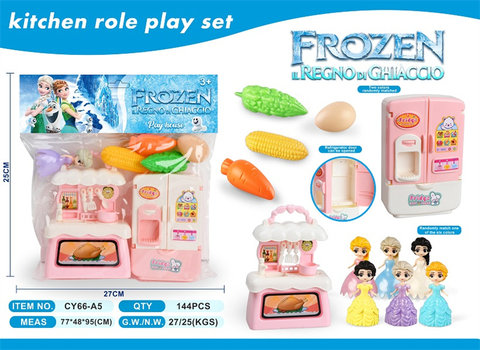 Ice and Snow Girl's Kitchen and Refrigerator Set for Playing Home