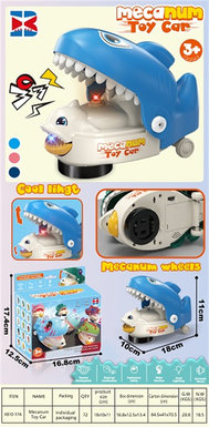Electric universal shark, pink/light blue/deep blue (with lights, music, mouth movable)