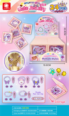 Hembeibe hairband hairpin set (purple cartoon 5 mixed)