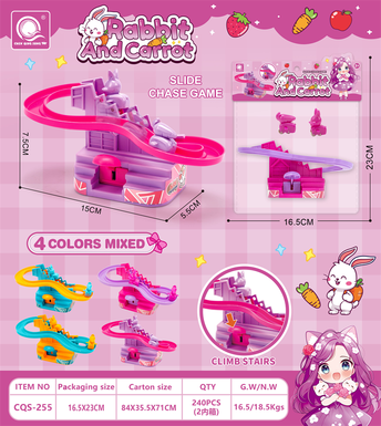 Qingsongtoywhiterabbitchasingradishslide