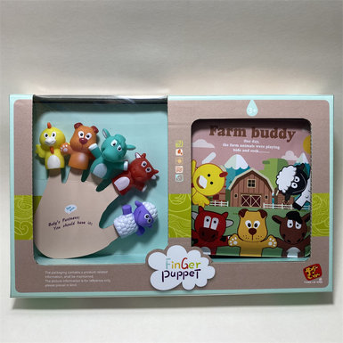 Animal finger doll + bath storybook toy doll toy rubber toy