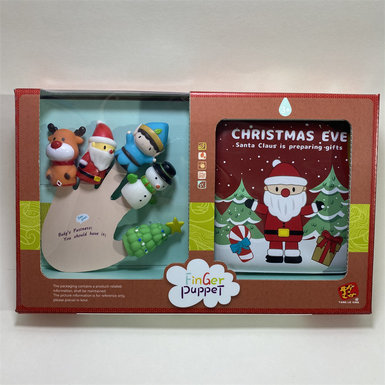 Christmas finger doll + bath storybook doll toy rubber toy