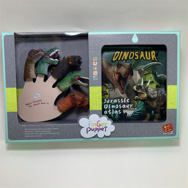 Dinosaur finger doll + story bath book toy doll toy rubber toy