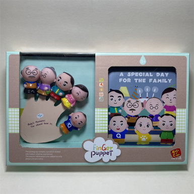 Family finger doll + story bath book toy doll toy