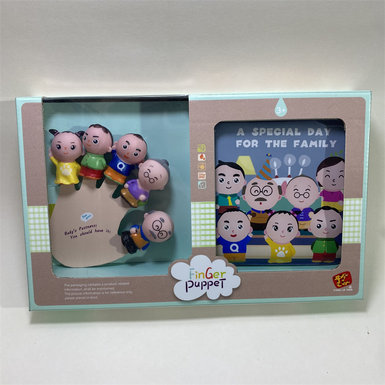 Family finger doll + story bath book toy doll toy