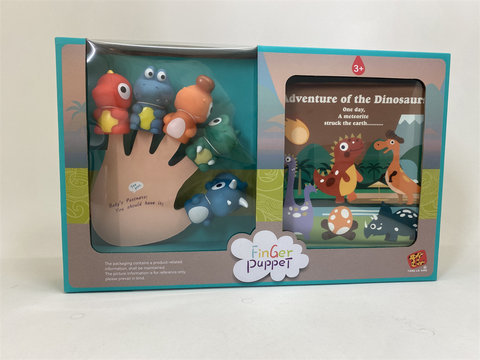 Dinosaur finger doll + story bath book doll toy doll toy