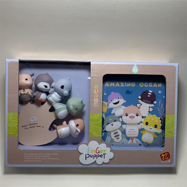 Marine animal finger doll + story bath book doll toy doll toy