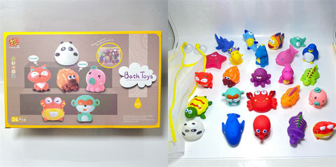 Glue animal 24pcs bathroom toys baby toys