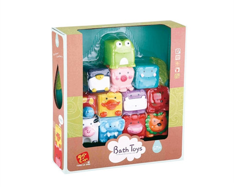 12 kinds of animal enamel, cascade music, bathroom toys, bath toys, baby toys