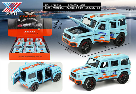 1:24 Mercedes-Benz G sea oil version alloy model back force 6 open door alloy car toy lighting music (6 pack)