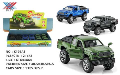 1:32 Takuma pickup truck pulls back to open the door (12 packs)