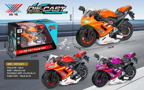 1:12 Alloy Motorcycle Ducati Racing Power Back Light Music (1 Pack)