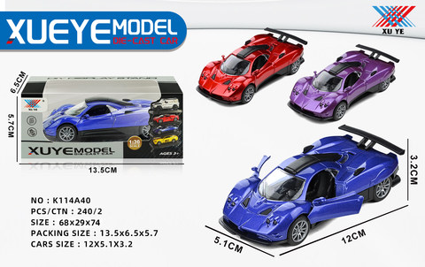 1:32 Alloy car model Pagani opens the door and pulls back (1 pack)