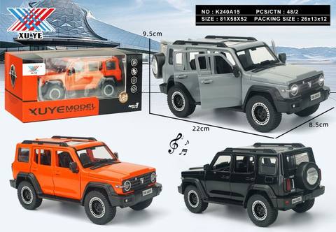 1:24 tank 300 alloy model back force 6 open door lights and music (1 pack)