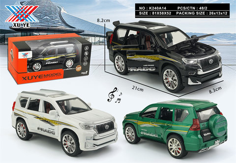 1:24 Toyota Overbearing Alloy Car Model Pull Back 6 Opening Lights and Music (1 Pack)