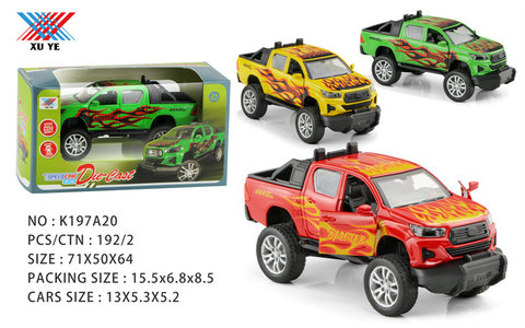 1:32 Alloy car Hailax print fire dragon pulls back to open the door (1 pack)