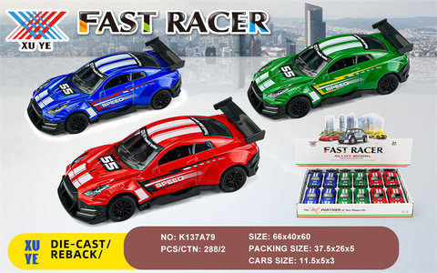 1:36 alloy car GTR modified pull flower (12 packs)